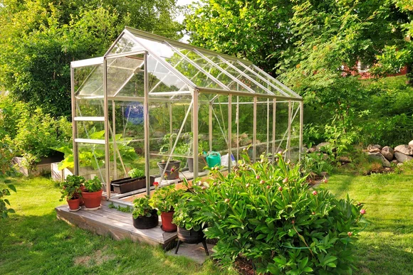 Gewächshaus im Garten